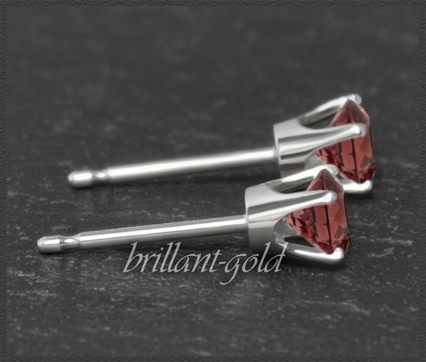 Ohrstecker 585 Gold Granat rot 4,5,6,7mm
